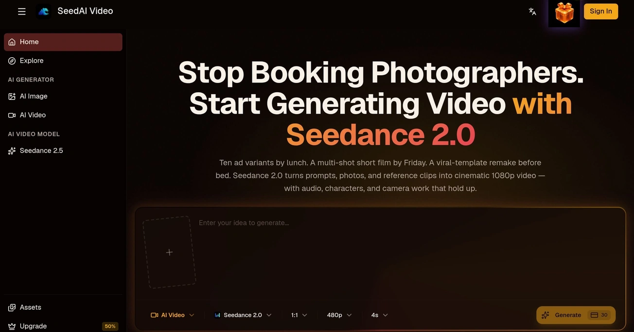 Seedance 2.0 AI Video Generator
