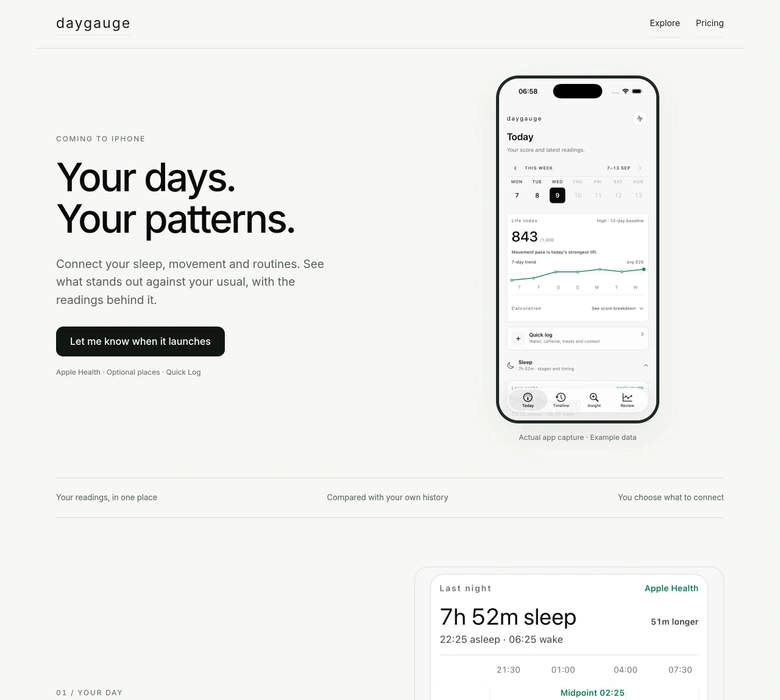 daygauge — landing page
