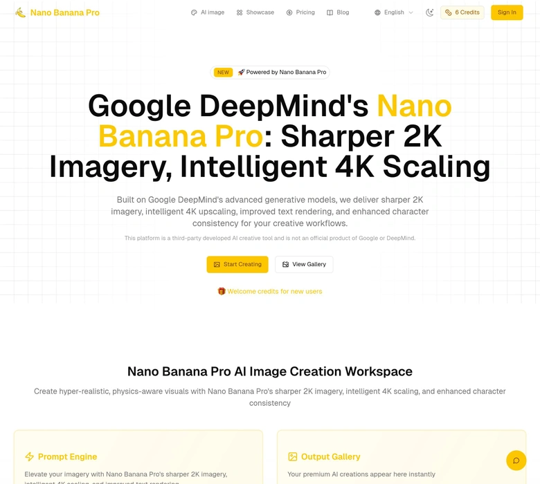 NanoBananaPro — landing page