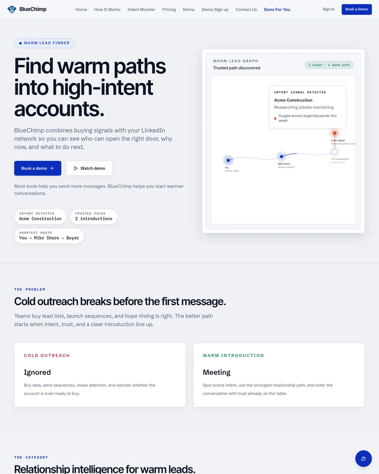 BlueChimp — landing page