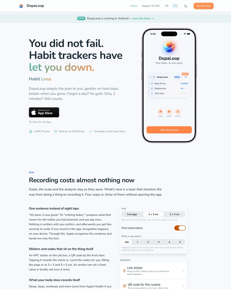 DopaloopApp — landing page