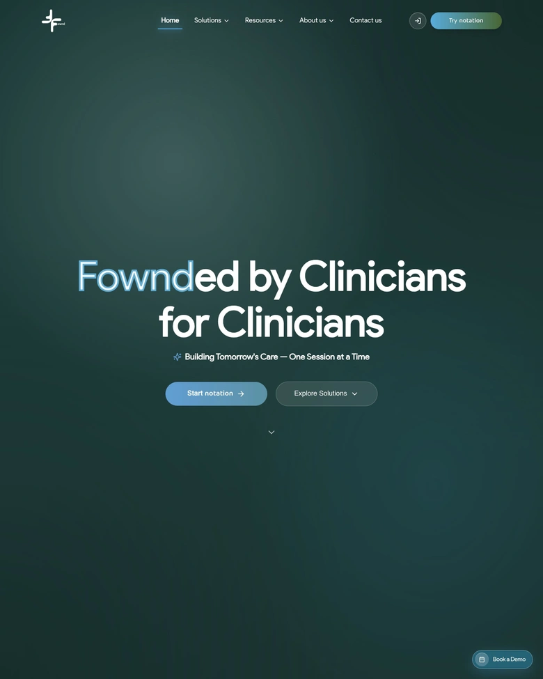 Notation by Fownd — landing page