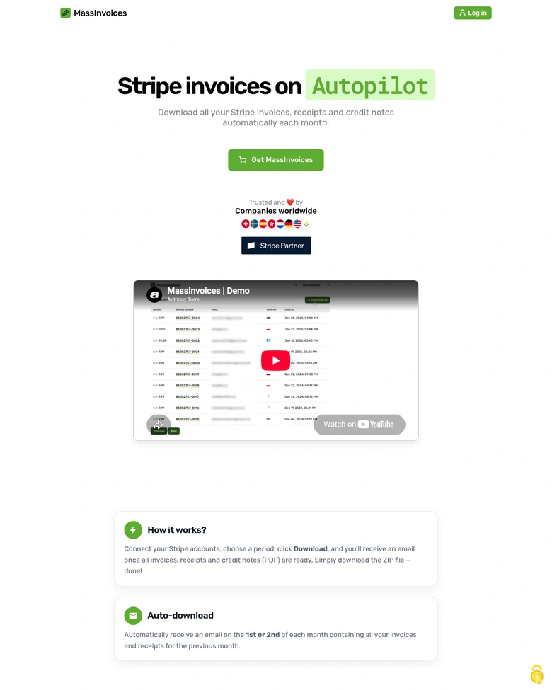 MassInvoices — landing page