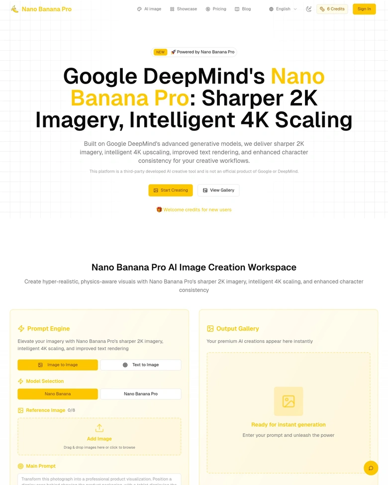 NanoBananaPro — landing page