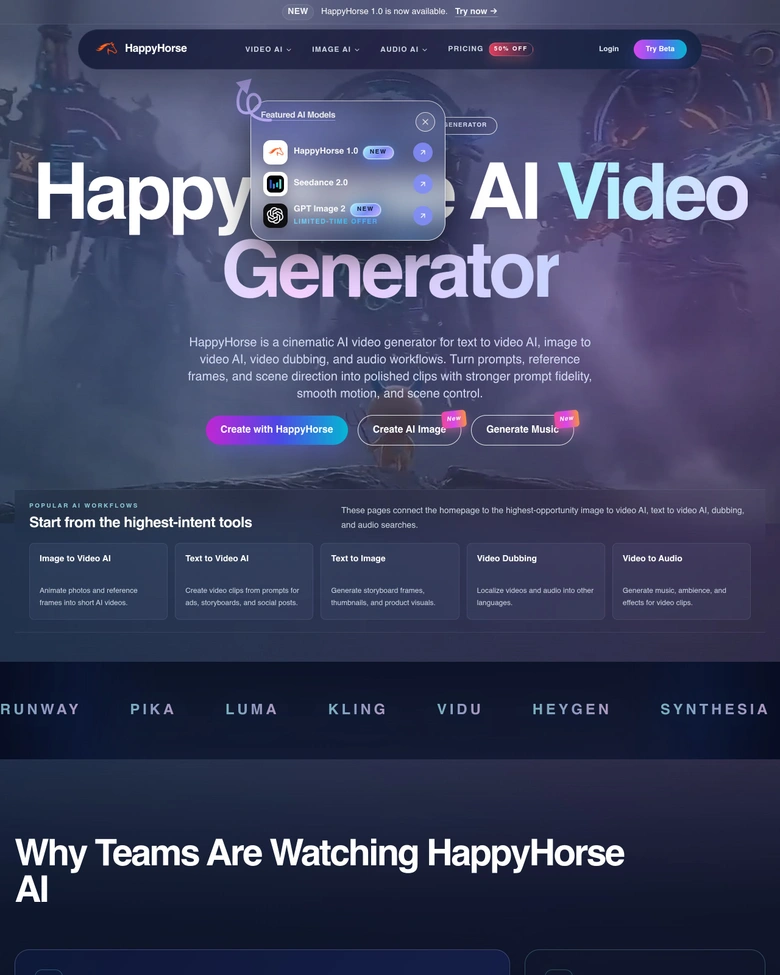 HappyHorse — landing page
