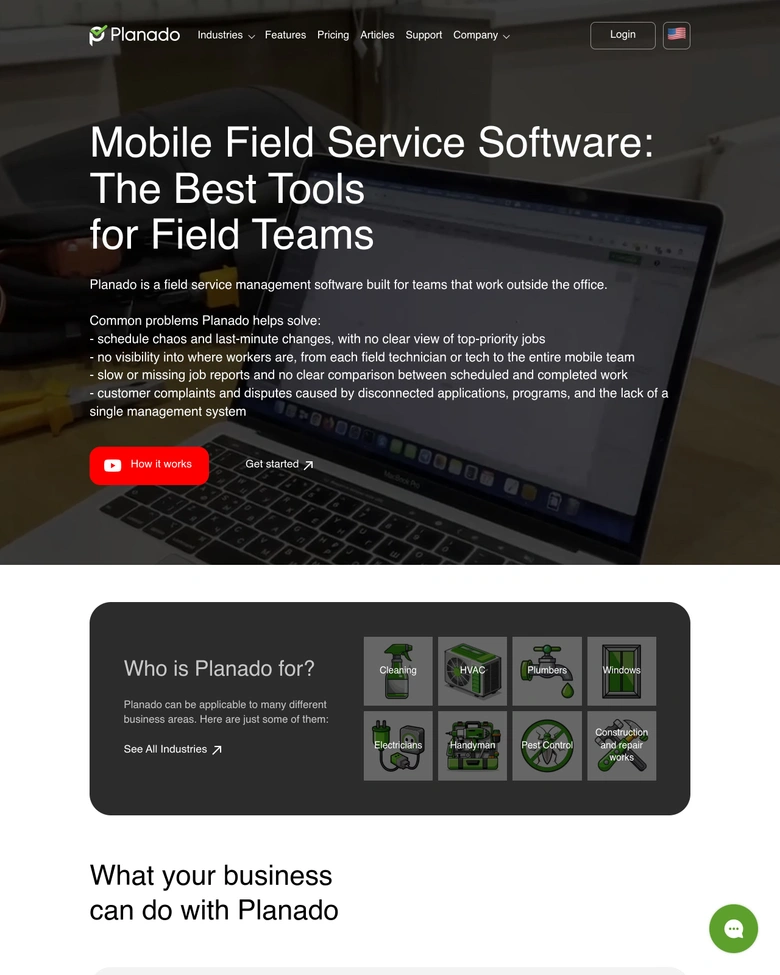 Planado — landing page