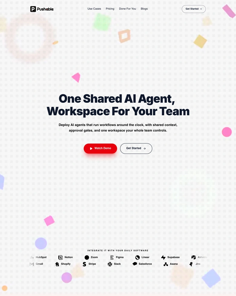 Pushable AI — landing page