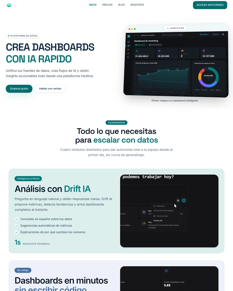 Rapidboard — landing page