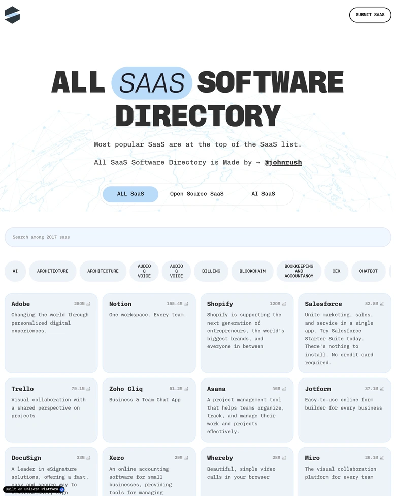 SaaS Software — landing page