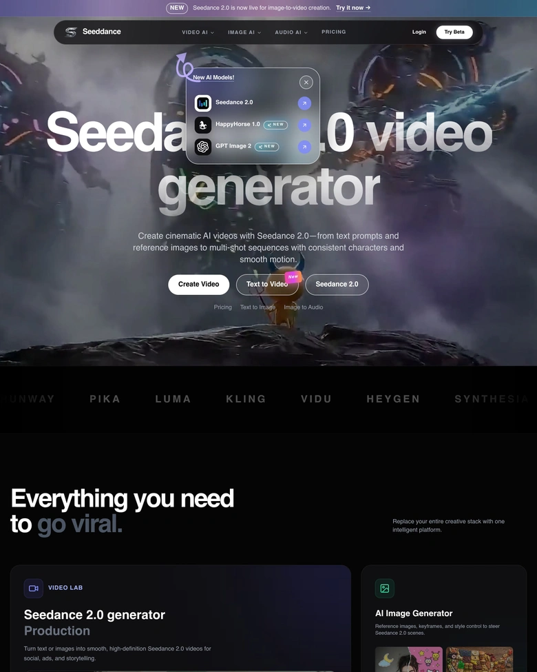 Seeddance — landing page