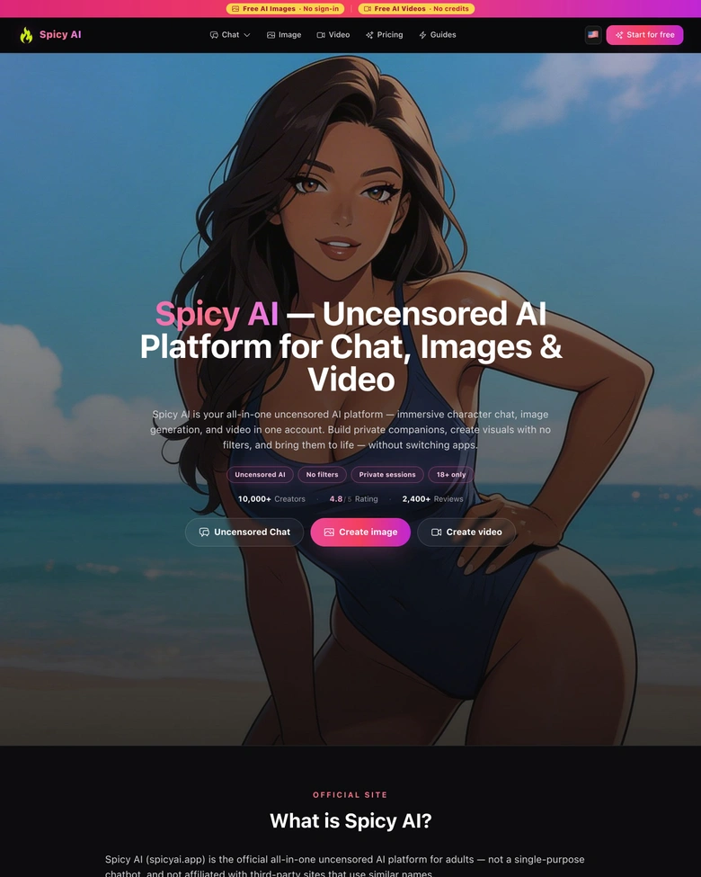 spicy ai — landing page