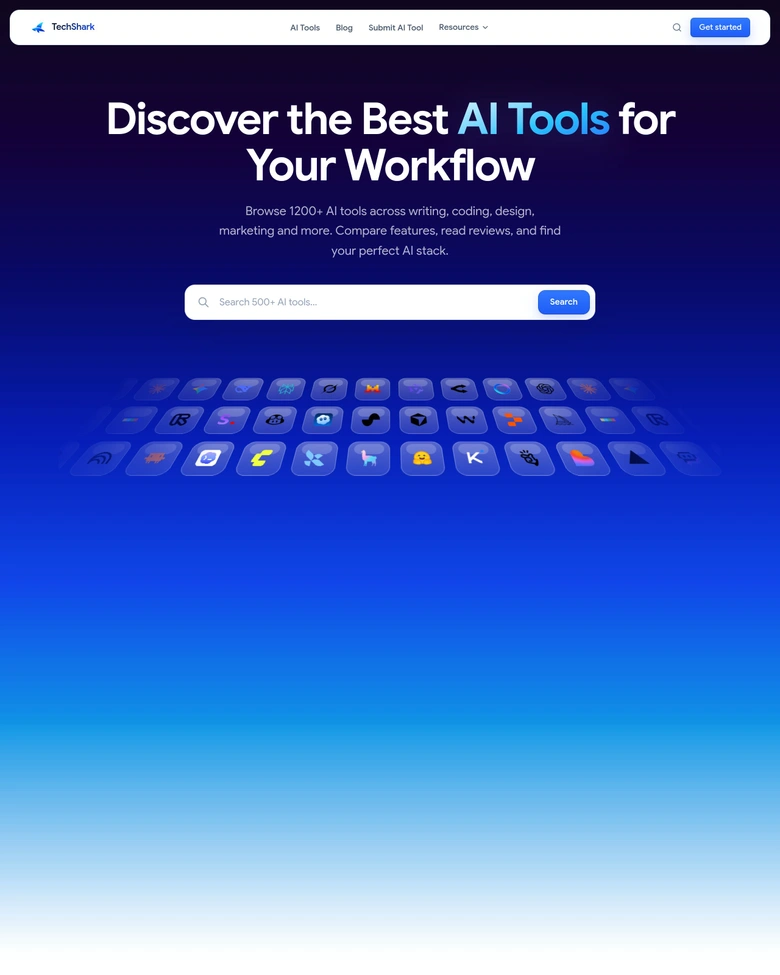 Techshark io — landing page