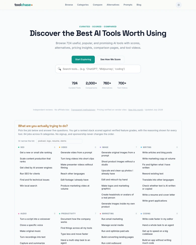 ToolChase — landing page