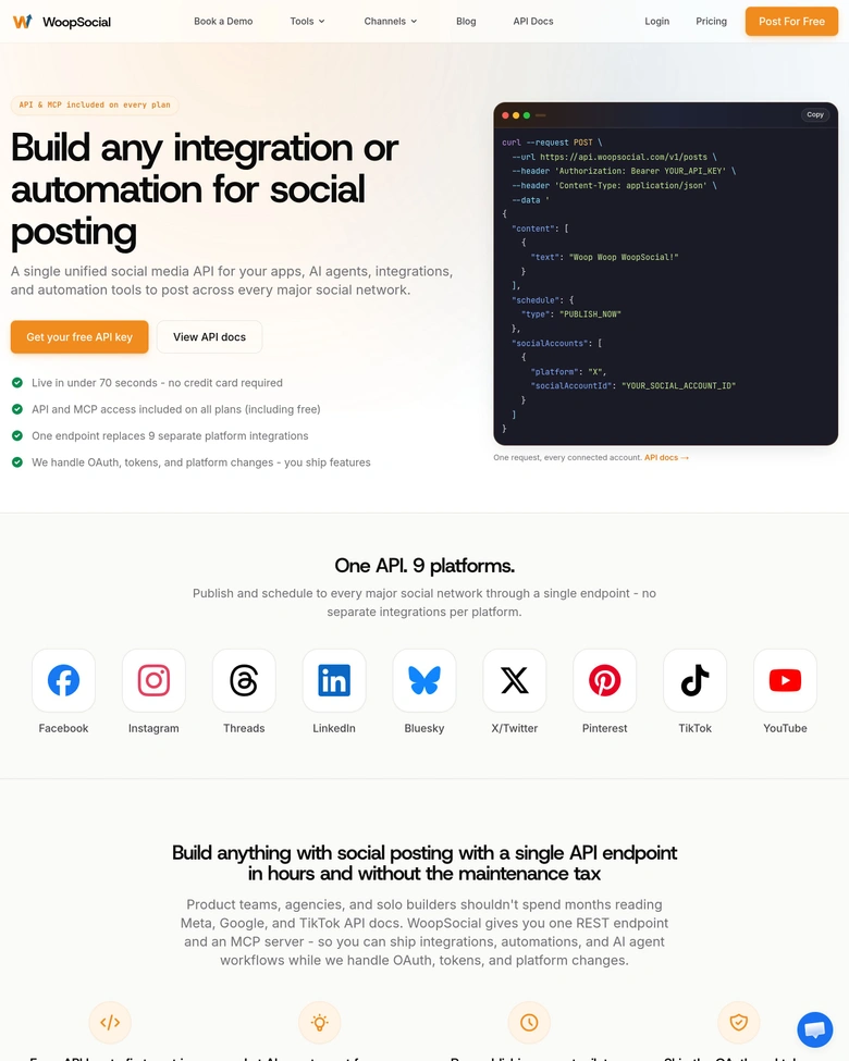 WoopSocial — landing page