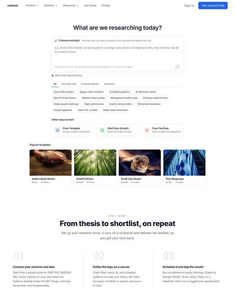 Cutonce — landing page