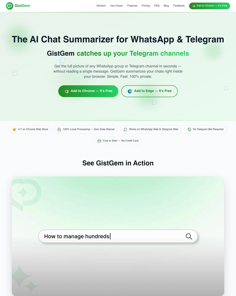 GistGem — landing page